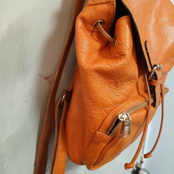 Orange Leather Backpack - Picture 11 of 11